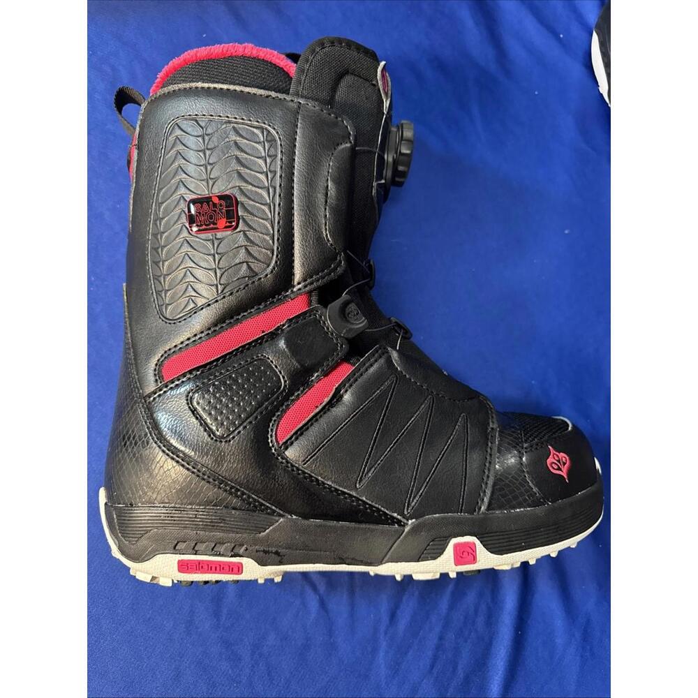 SALOMON Snowboarding Boots Pearl Boa Women’s Size US 7 Black/cerise/black
